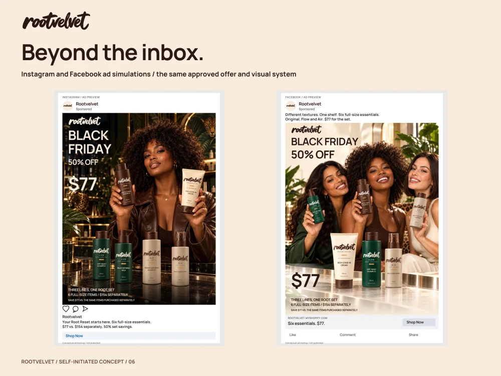 Rootvelvet case study board: Campaigns beyond the inbox